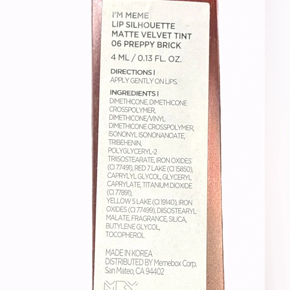 I'm Meme Lip Silhouette Matte Velvet Tint - #06 Preppy Brick NEW IN BOX💄